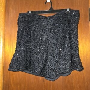 Black Sequin Shorts